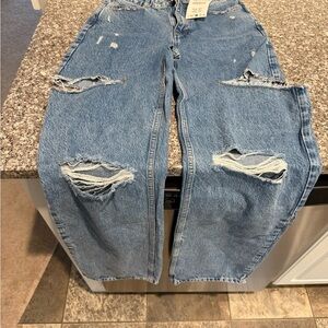 Zara Distressed Blue Jeans
